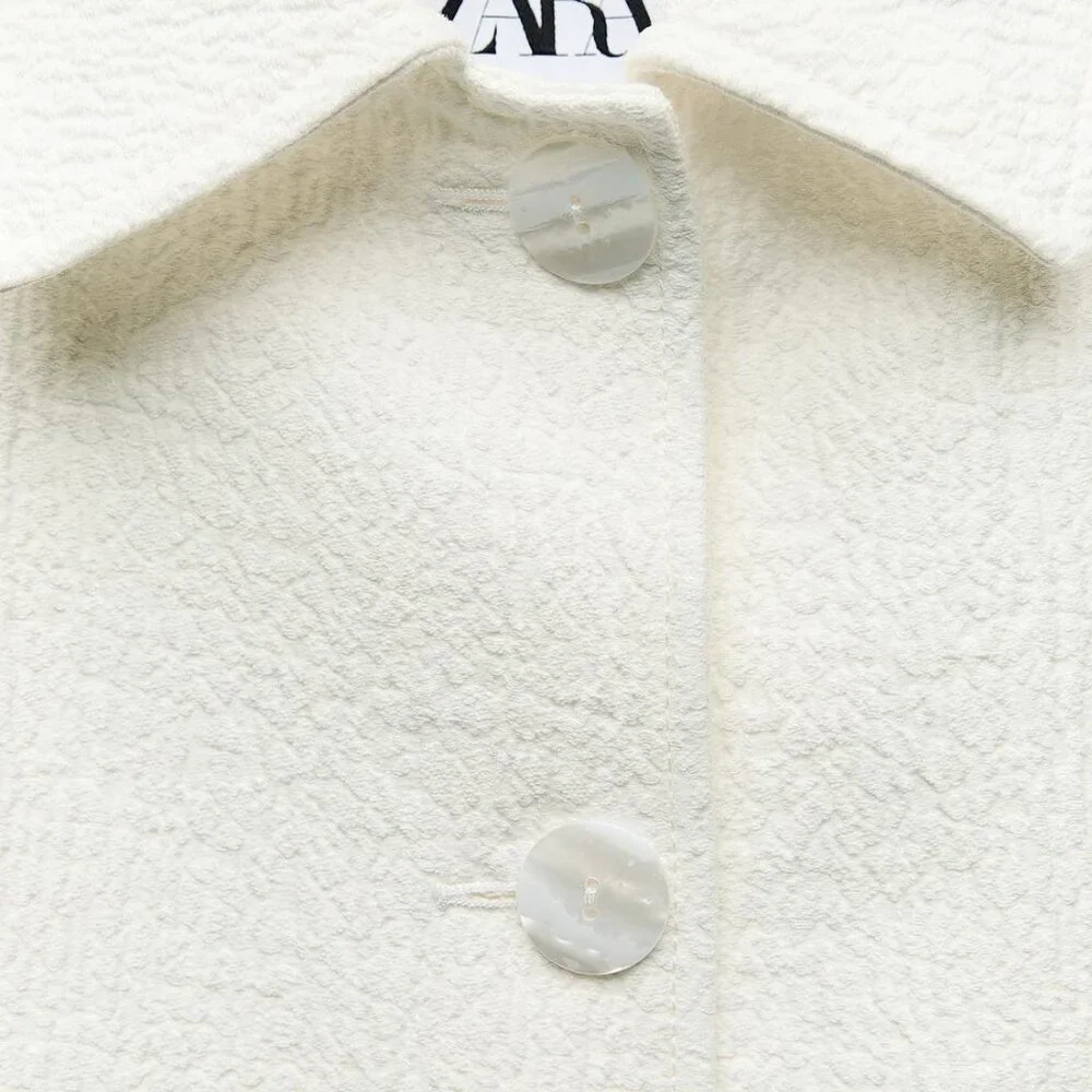 Zara Women TEXTURED COAT Size M NEW WITH TAG! - Picture 9 of 9
